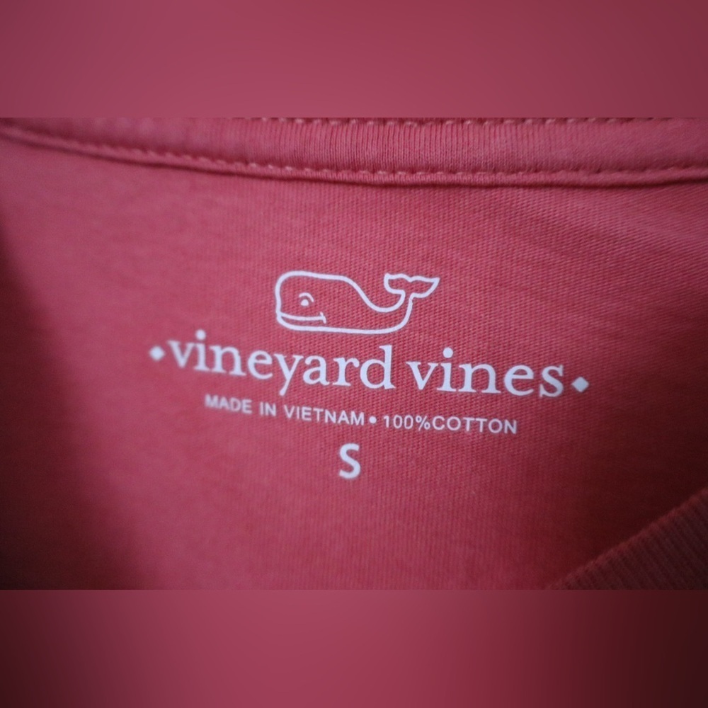 Vineyard Vines Red Long Sleeve Graphic Pocket Tee - Picture 4 of 5